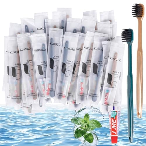 Disposable Toothbrush with Toothpaste, 40 Pack Travel Toothbrushes, Mini Toothbrush for Hotel, Camping, Office & Airplane, Bulk Oral Care Kit for Adults & Kids