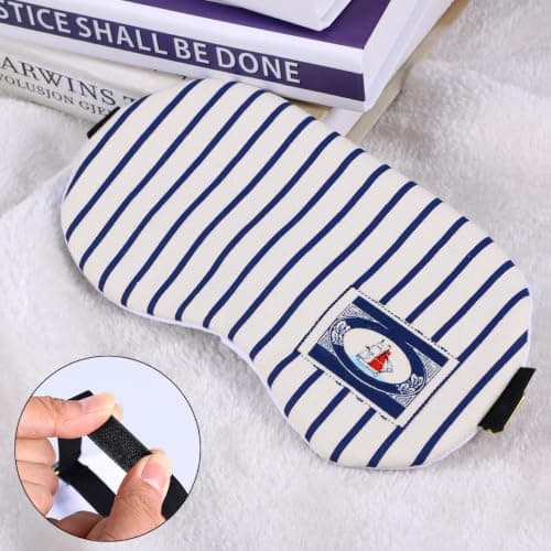 3D Cotton and Linen Sleeping Mask with Adjustable Strap — view 3