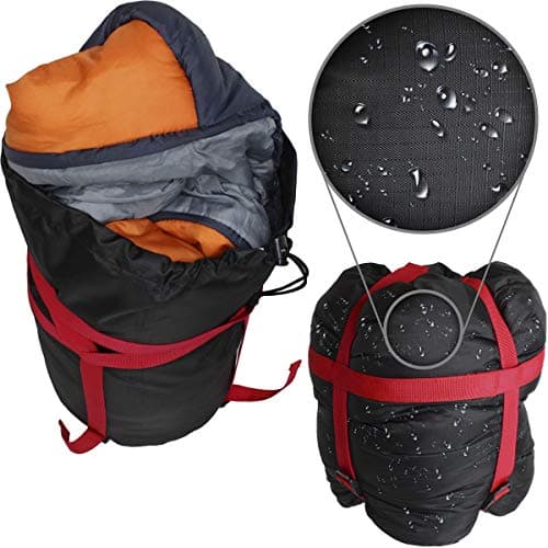 CampTeck U6954 - Lightweight Compression Bag Stuff Sack Water Resistant Compression Sack for Sleeping Bag, Clothes Storage, Travel, Camping, Outdoor - Black (Pack of 2) — view 3