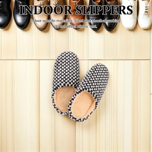 Holibanna Spa Slippers for Guests Matching Slippers for Couples 2 Pairs Indoor Guest Slippers with Non-Slip Quiet Soles Washable Hotel Slippers for Bedroom Travel Holiday Use — view 6