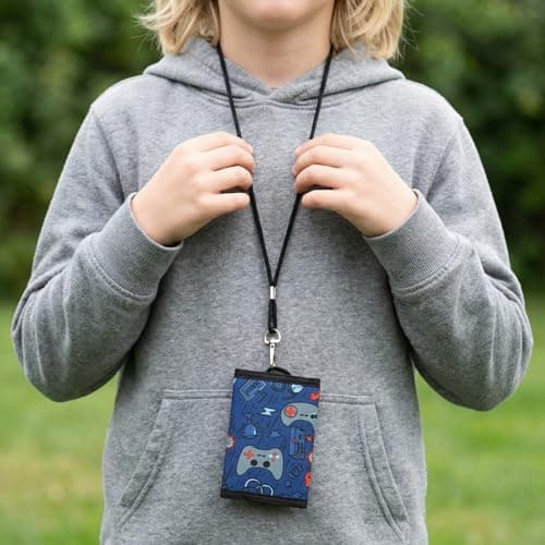 Solvio Boys Wallet, Tri-fold Kids Wallet for Boys Ages 4-16, Waterproof Canvas Children's Wallet with Zippered Coin Pocket, Detachable Lanyard, Ideal Gifts for School & Travel (Game Console Theme) — view 6