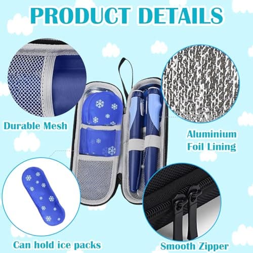 Monjaro Travel Case, Compact and Portable Insulin Pen Case with Ice Packs and Mini Thermomete, Insulin Cooler Travel Case for Medication Storage, Ideal for Travel, Camping, and Daily Use — view 3