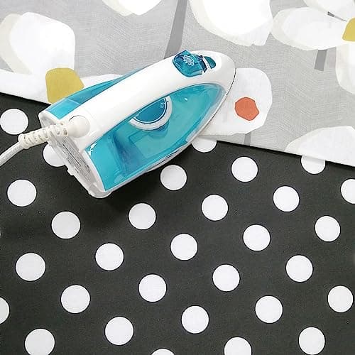 Gr8 Home Extra Large Polka Dot Ironing Board Cover For Table Top Travel Mat Pad Portable Folding Foldable Blanket Holiday Caravan Black White Spots Dots 140cm x 70cm — view 5