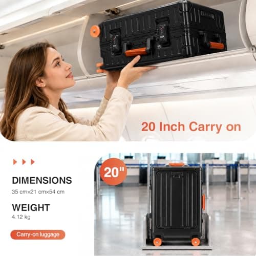 AIWEINY All Aluminium Suitcase Carry On Luggage Hard Shell Cabin — view 2