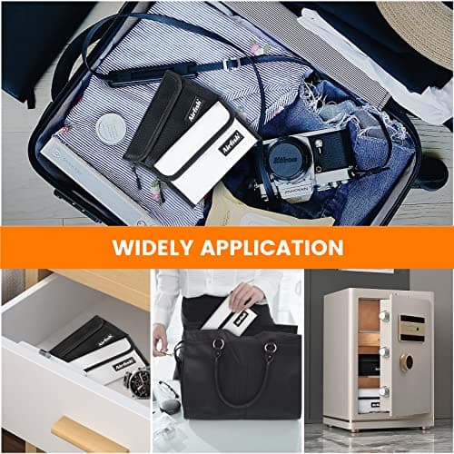 Airfish 2 Pack Fireproof Wallet, 5 x 8 inches, Waterproof Cash Bag with Zipper, Small Cash Bag for Valuables - Silver — view 6