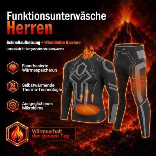 MEETWEE Men's Thermal Underwear Breathable Men's Thermal Functional Underwear Winter Ski Underwear Thermal Underwear Base Layer Ski Winter Sports, Grey (grey-1), L — view 3