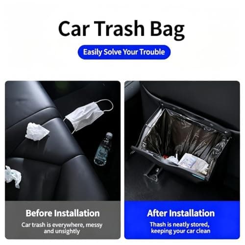 Wiffe Backseat Trash Holder with Foldable PU Shell, Maroon red — view 4