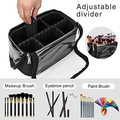 Relavel Professional Cosmetic Case Makeup Brush Organizer with Belt Strap Holder Multi Functional Cosmetic Bag for Travel Home Gift — view 3