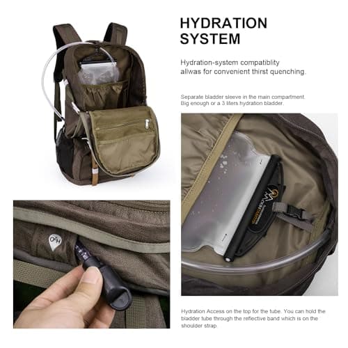 MOUNTAINTOP 40L Hiking Backpack Water Resistant Rucksack Unisex — view 5