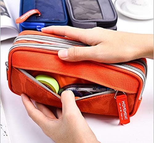 YONZONE Pencil Case, Large Capacity Pencil Cases Big Storage Pencil Bag Pen Pouch for Boys Girls, Portable Office Stationary Organiser Supplies Makeup Bag with 3 Multi Compartments, Navy Blue — view 5