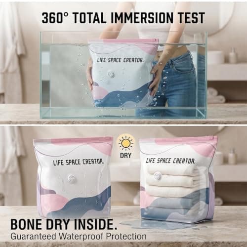 YERFFZE 2026 Upgraded Vacuum Storage Bags 2-Pack, Jumbo Size – No-Pump Compression for Clothes, Duvets & Blankets, Press-to-Seal Space Saver for Travel, Home & Closet Use — view 5