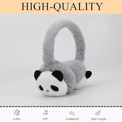 SJTJSPX Kids Ear Muffs,Warm Earmuffs,Winter Earmuffs,Fluffy Plush Ear Muffs,Ear Cover Adjustable Size,Children's Earmuff Cute&Cartoon,Girls Boys Thermal Ear Protectors for Indoor/Outdoor/Ski/Cycling — view 2