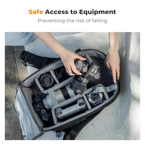 K&F CONCEPT Camera Backpacks for Photographers Travel Bag for Tripod Camera Lence Accessory with laptop compartment and Rain Cover Waterproof Multi-Functional Camera Bags for Dslr Cameras — view 6