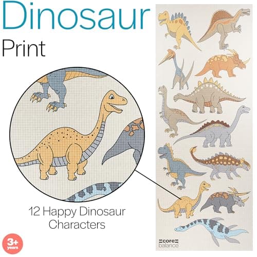 Core Balance Kids Yoga Mat, 152cm x 60cm, Dinosaur Pattern — view 3