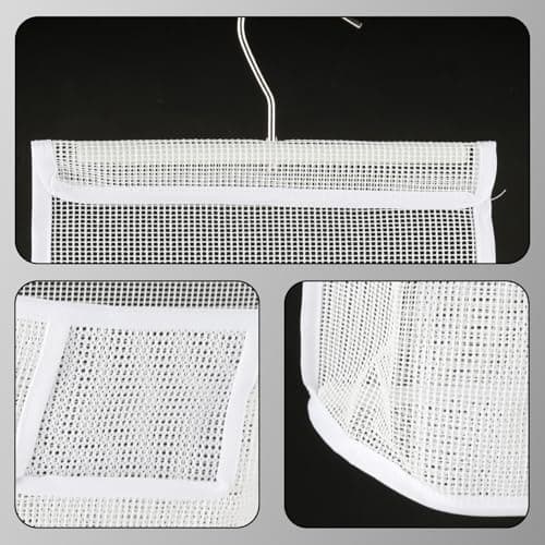 Bojueshaw Hanging Mesh Shower Bag with Hook,Reusable Laundry Clothespin Holder,Peg Basket for Washing Line,Bathroom & Travel(White) — view 3