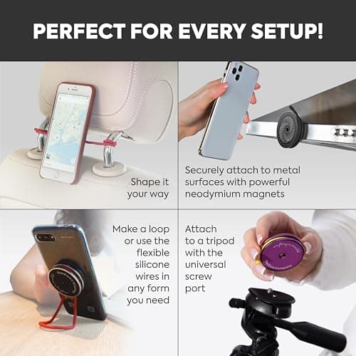 IMStick.PRO Multi-Functional Magnetic Phone Holder Fit for MagSafe Accessories, Cell Phone Stand Grip for iPhone 12-17, Phone Mount for Bike, Gym, Golf Cart, Airplane, Stroller (Bitcoin) — view 2