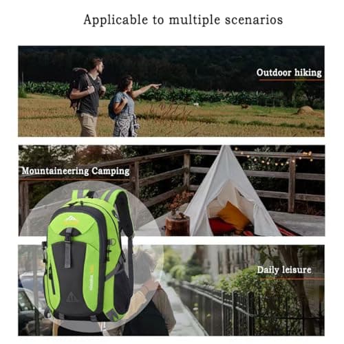 Nircho 40L Hiking Backpack Lightweight Breathable Trekking Rucksack for Men Women, Durable Water Resistant Travel Bag for Skiing Camping Climbing Cycling Trekking Mountaineer Outdoor Sports (Green) — view 6