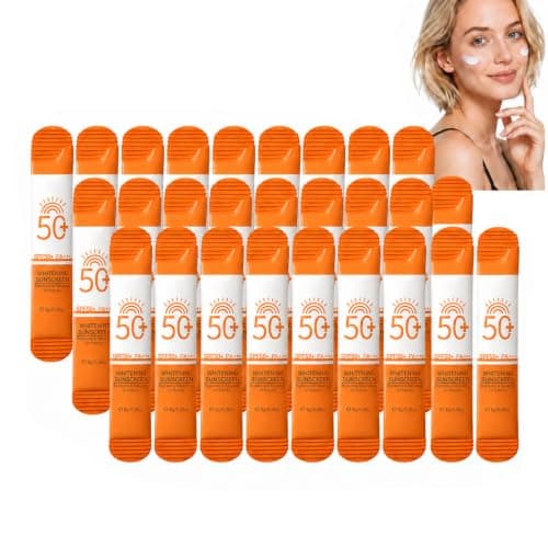 24 Pack Mini Travel Sun Cream, Sunscreen SPF 50+, Travel Size Sunscreen for Face & Body, Portable Skincare Set for Handbag, Holidays, Commute, Beach & Outdoor Trips, Mini 8g Tubes