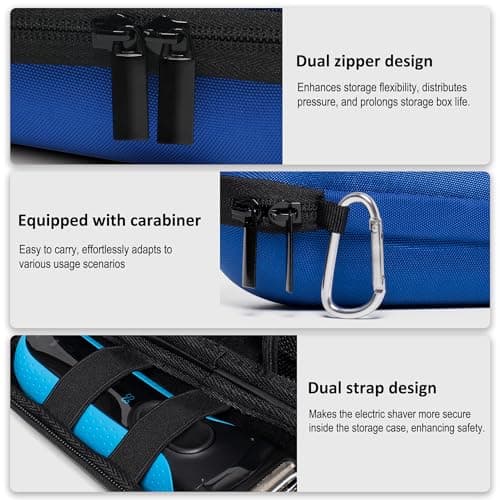 seplouis Electric Shaver Travel Case for Braun Series 3, 5, 7, 9 Electric Shavers, Blue — view 4