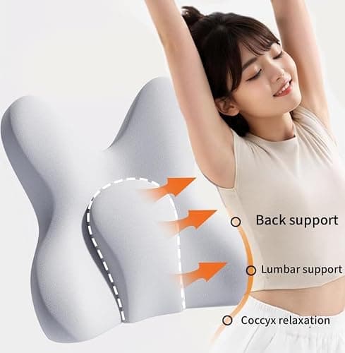 Ergonomic Lumbar Support Cushion for Office Chair - Memory Foam Back Pillow with 3D Spine Alignment, Non-Slip Base for Car Seat, Gaming Chair & Sofa (40cm x 39cm x 12.5cm) (Pink) — view 2