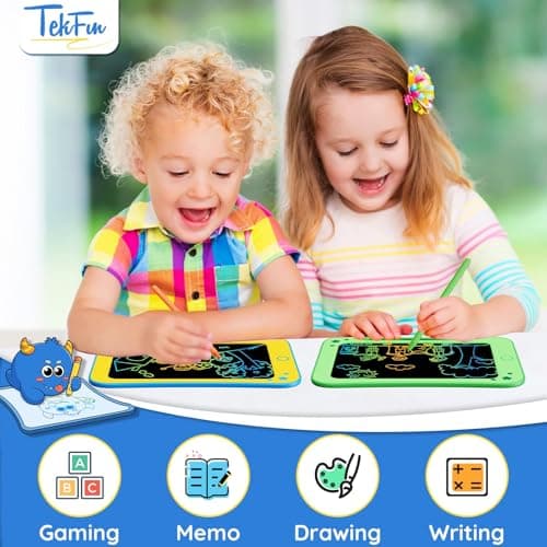 TEKFUN Kids Toys for 3 4 5 6 Years Old Boys Girls Gifts, 8.5 Inch LCD Writing Tablet Kids Drawing Board, Educational Travel Toys Boy Girl Birthday & Easter Gifts Age 3-8 (Blue Yellow) — view 3