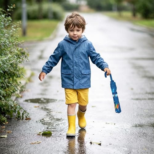 Kids Manual Fold Stick Umbrella for Boys Girls School Outdoor Dinosaur — view 5