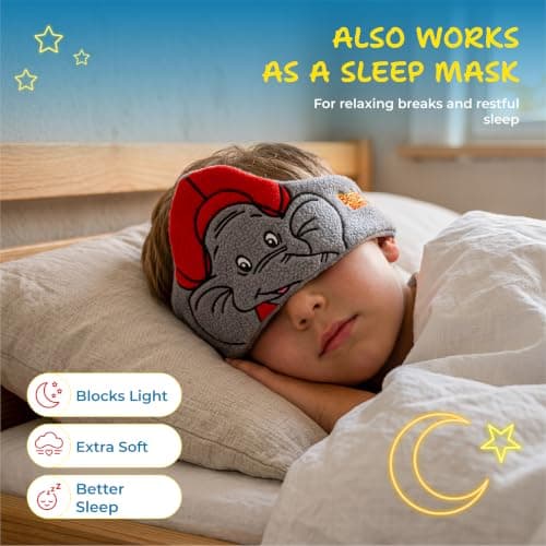 Technaxx Benjamin the Elefant Headband Headphones for Kids & Toddlers - Good for Travelling, Music Listening, Sleeping - Soft Fleece Comfortable Material - Volume Limited and Size Adjustable Eye Mask — view 4