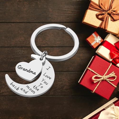 Xyvvol Grandma Birthday Gifts,''I Love You to The Moon and Back ''Stainless Steel Kering,Grandma Gifts for Birthday Chirstmas Mothers Day,Nanny Nana Nan Granny Nanna Gift — view 5