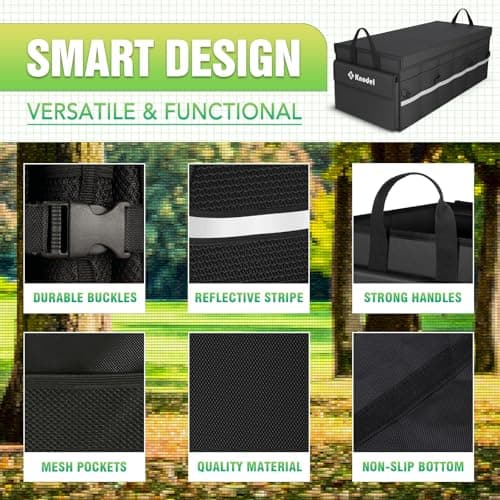 K KNODEL Car Boot Storage Organiser with Cover for SUV (Large, Black) — view 3