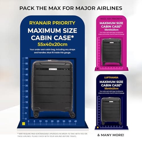 Aerolite Polypropylene Hard Shell Suitcase Set, 2 Piece - Cabin & Large — view 3