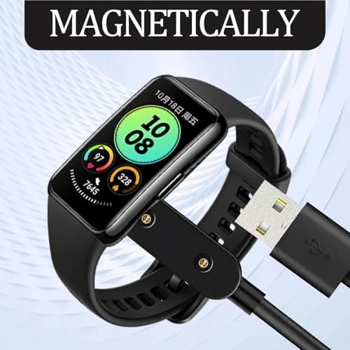 USB Charger Cable for Huawei Band 9/8/7/6/6 Pro/Watch Fit/Fit 2/Fit Mini/Honor Band 9/7/6/Watch ES/4X/4Pro Samsung Galaxy Fit 3 Smartwatch Replacement Magnetic Charging Cord, Black 1M — view 6