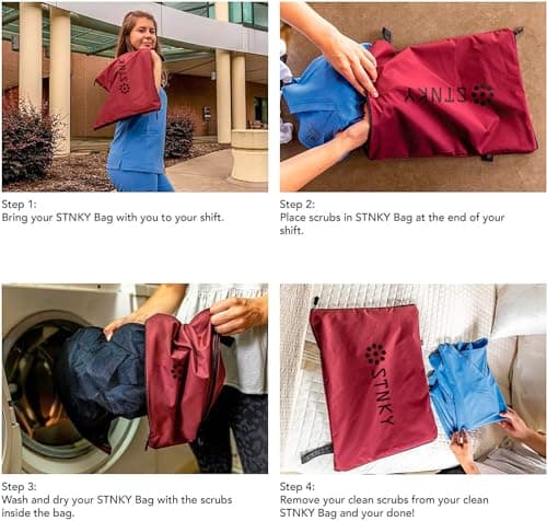 STNKY Bag Pro - Laundry Bags With Zips, Handles and Internal Mesh Bag for Travel, Yoga, Healthcare, Gym Kit, Laundry (Standard, Burgundy) — view 5