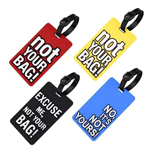 Vicloon Luggage Tags, 4Pcs Silicone Luggage Tags for Suitcases,Travel Tags with Name ID Card, Luggage Tag Travel Suitcase Baggage Handbag Tag Labels Tag, Travel ID Bag Tag