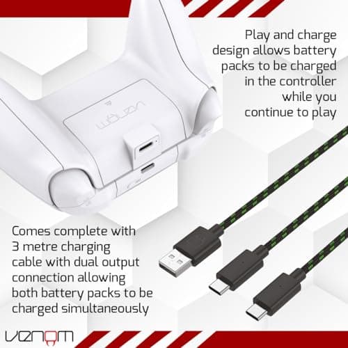 Venom Rechargeable Battery Twin Pack - White (Xbox Series X & S/Xbox One) — view 4
