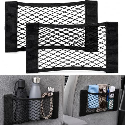 HAKACC 2 Pack Car Boot Organiser, Car Accessories, Elastic Mesh Storage Net
