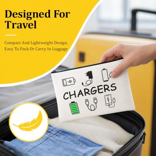 ZEQUNAFENG Travel Cable Organiser Bag, Portable Waterproof Tech Pouch — view 6