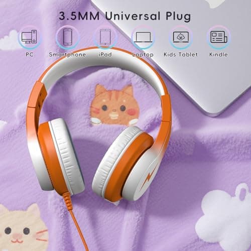 Candy Bila Kids Headphones with Mic for School Boys Girls Travel, 3.5mm — view 4