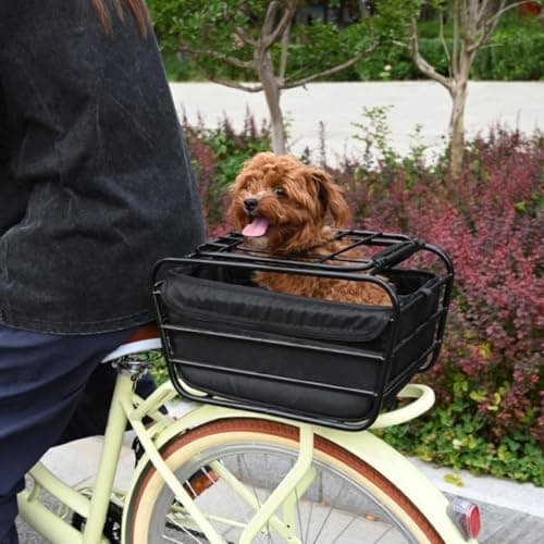 Rear Bike Basket - Large Bicycle Rear Basket With Lid And Inner Box — view 4