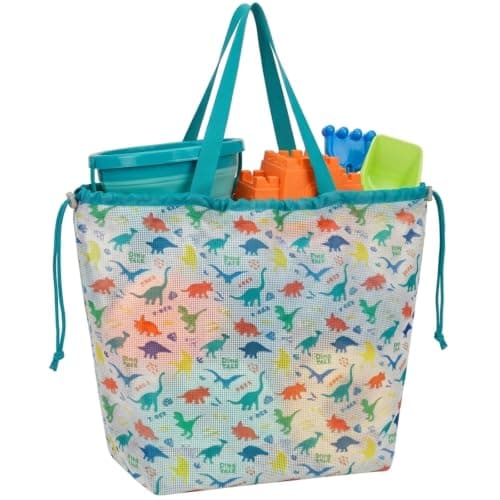 Haelyze Extra Large Mesh Beach Toy Tote Bag – Drawstring Swimming Bag