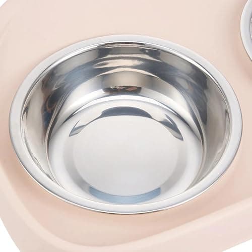 Pioneer Goods Premium Elevated Dog Feeding Stand - Stainless Steel Double Raised Bowls, Foldable Pet Feeder for Medium & Large Dogs - Silver/Gold (Small) — view 4