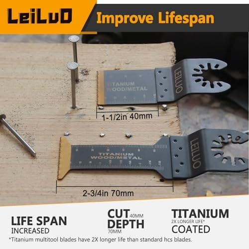 LEILUO 50Pcs Titanium Multi Tool Blades, Multitool Blade Set Bag — view 5