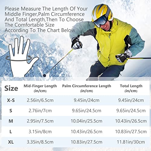 Odtmger Ski Gloves,Snow Gloves Waterproof Winter Warm Cold Weather Touchscreen Gloves for Parent& Child Kids Skiing,Snowboarding — view 6