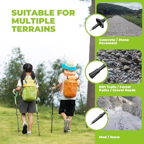 Qunature 1PCS Walking Pole for Kids Ultralight Hiking Stick with Flip Lock — view 6