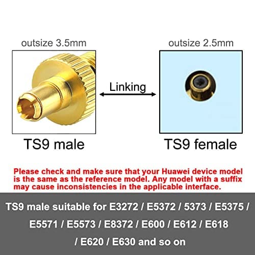 YILIANDUO SMA 4G Antenna Adapter TS9 Male to SMA Female Connector, 2-Pack — view 4