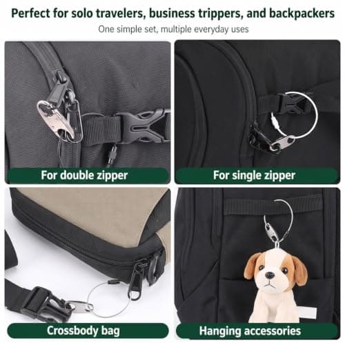 20Pcs Anti Theft Zipper Clips Set for Bag Backpacks Purse Luggage — view 5
