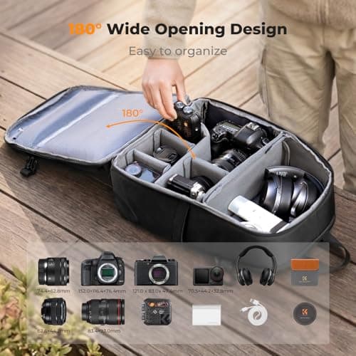 K&F CONCEPT Camera Backpack Ultra Lightweight 25L Camera bag with RainCover — view 3