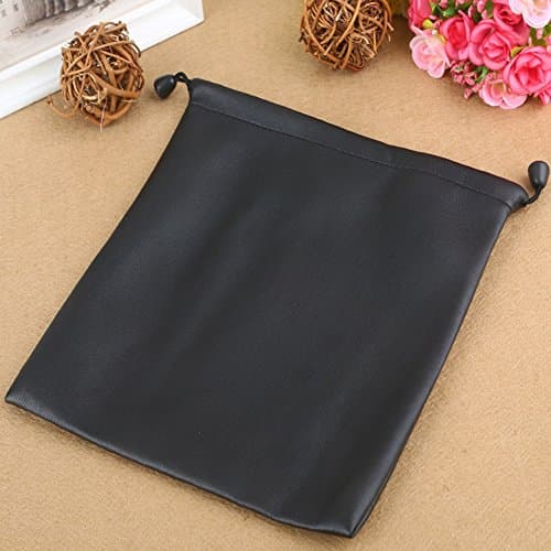 NHBETYS PU Leather Headphone Storage Bag, Waterproof Headphone Protection Pouch with Drawstring for Carrying Storing(Size:1 pcs) — view 6