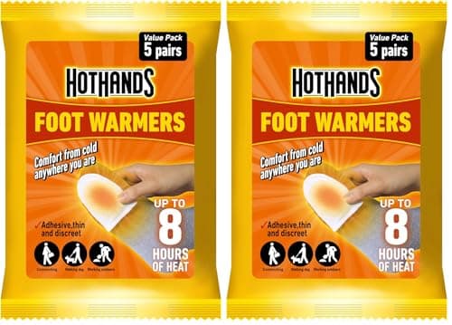 HOTHANDS Foot Warmers - 8 hours of heat - Air activated - Ready to use - 5 Count (Pack of 2)