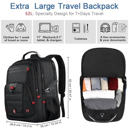 Z-MGKISS Travel Laptop Backpack, Extra Large Backpack for Men, Overnight Backpack, TSA Flight Rucksack — view 2