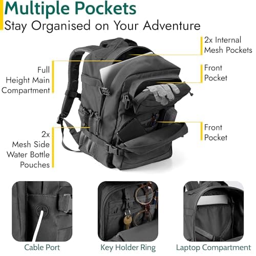 Trail Tactical Backpack, 30L, Black — view 3
